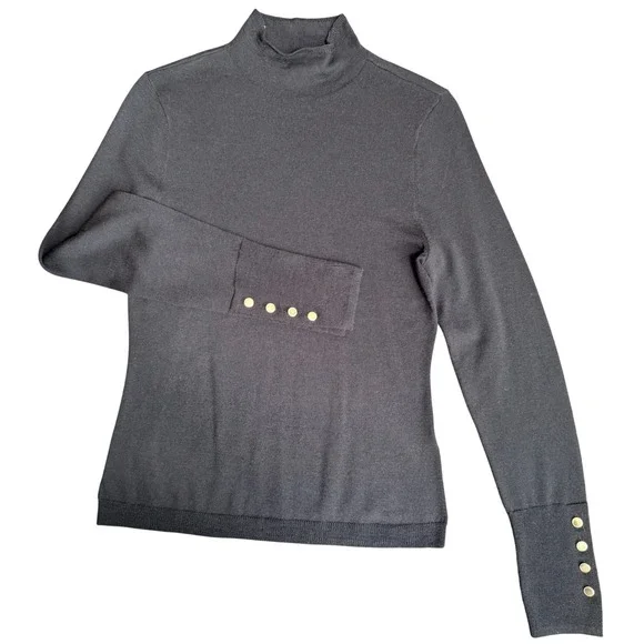 Abercrombie & Fitch 100% Merino Wool Fine Knit Mock Neck Sweater Small Capsule - Picture 2 of 12